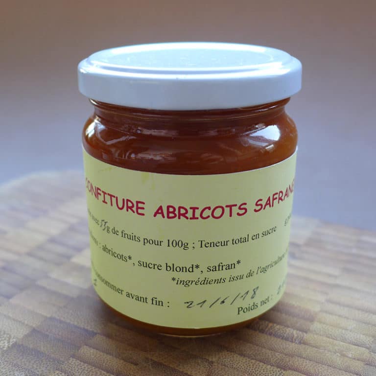 Confiture artisanale bio abricots safran