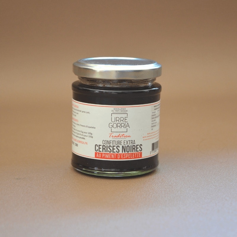 Confiture de cerise noire au piment d'Espelette 200g