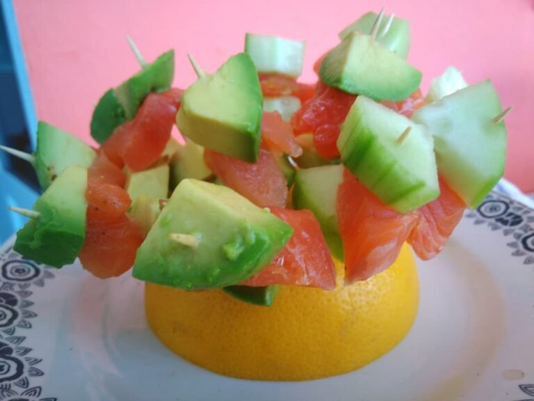 petites brochettes au saumon fumé